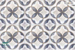 Sentai digital printing panel Plastic Core UV Coating Vinyl marble indoor waterproof material material spc flooring geometric design wallpanel Hibiscus flower assembly