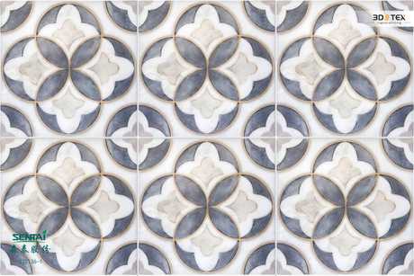 Sentai digital printing panel Plastic Core UV Coating Vinyl marble indoor waterproof material material spc flooring geometric design wallpanel Hibiscus flower assembly